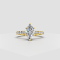 Marquise Diamond Cathedral Shared-Prong Engagement Ring