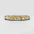 Oval diamond engagement ring with four-prong center setting