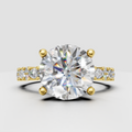 Emerald Cut Lab Grown & Moissanite Diamond Halo Engagement Ring - Image 6