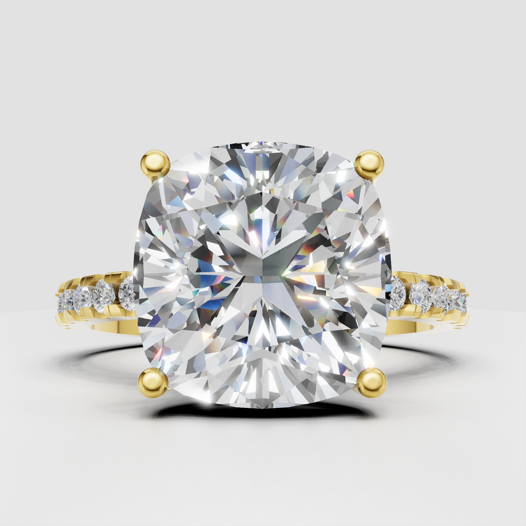 Pear Cut Lab Grown & Moissanite Diamond Halo Engagement Ring - Image 6