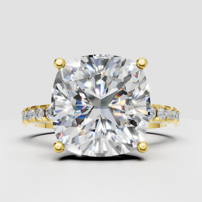 Pear Cut Lab Grown & Moissanite Diamond Halo Engagement Ring - Image 6