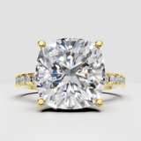 Pear Cut Lab Grown & Moissanite Diamond Halo Engagement Ring - Image 6