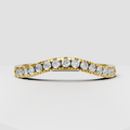 Round Diamond Curved Half Eternity Pavé Engagement Ring