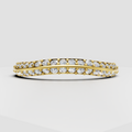 Round diamond curved band in polished 14K yellow gold