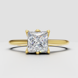 princess cut diamond engagement ring in yellow gold