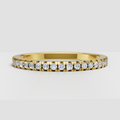 Round diamond bar-set half eternity ring with polished gold band