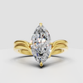 Marquise cut diamond solitaire engagement ring with prong setting