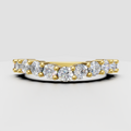 Round diamond half eternity ring in yellow gold