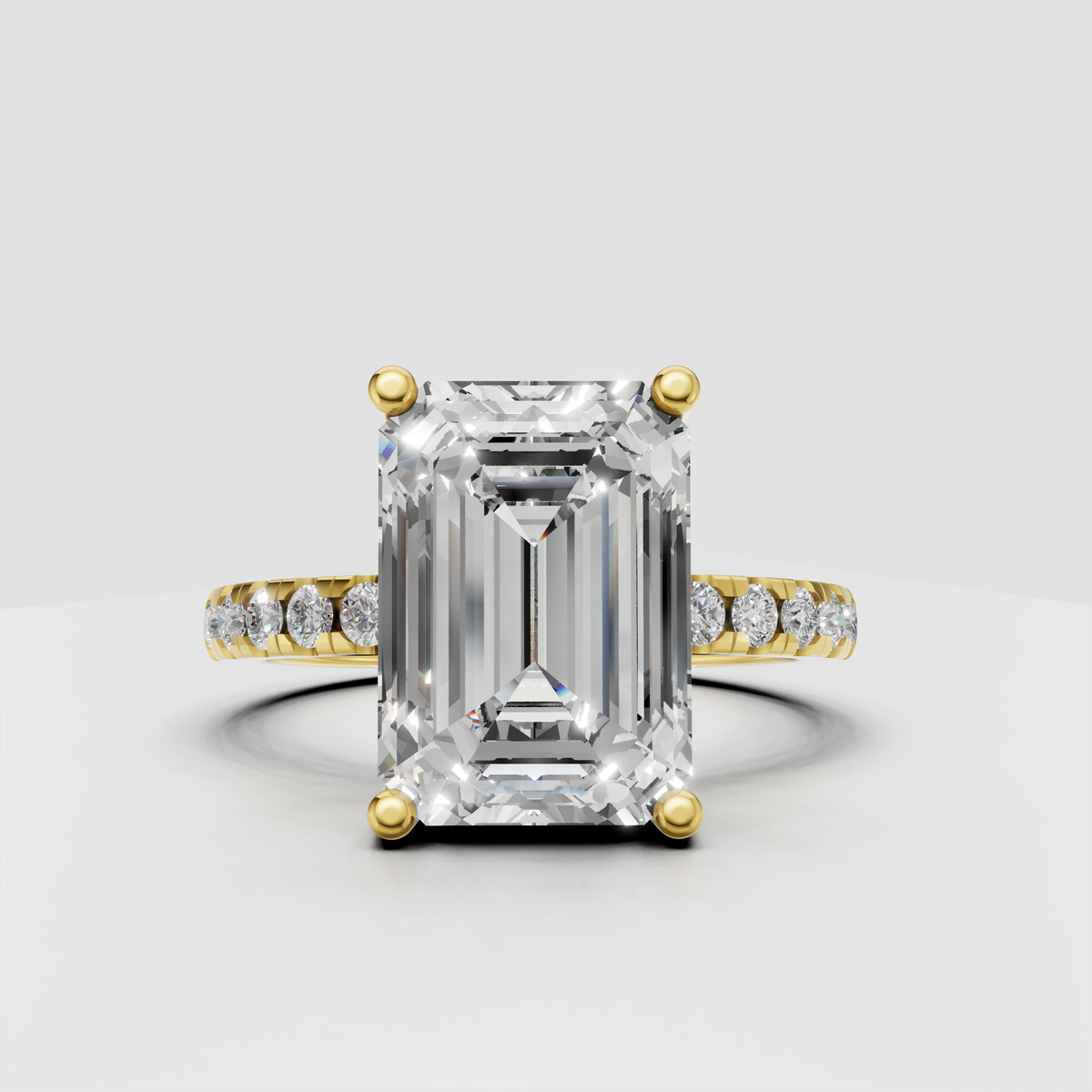 Heart cut diamond three prong solitaire engagement ring in yellow gold