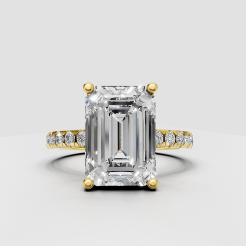 Heart cut diamond three prong solitaire engagement ring in yellow gold
