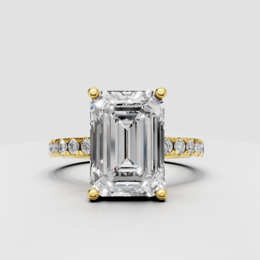 Heart cut diamond three prong solitaire engagement ring in yellow gold