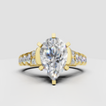 Pear cut diamond vintage style engagement ring