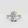 Oval cut diamond hidden halo engagement ring