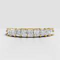 Princess cut diamond eternity band with shared prong setting
