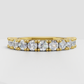 Round diamond half eternity band in yellow gold