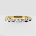 Yellow gold marquise diamond eternity ring with alternating round stones