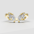 Marquise and round cut diamond open gap band with prong setting