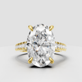 Oval cut diamond pavé engagement ring