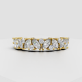 Marquise and round cut diamond eternity band in yellow gold