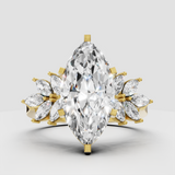 Marquise cut diamond floral engagement ring