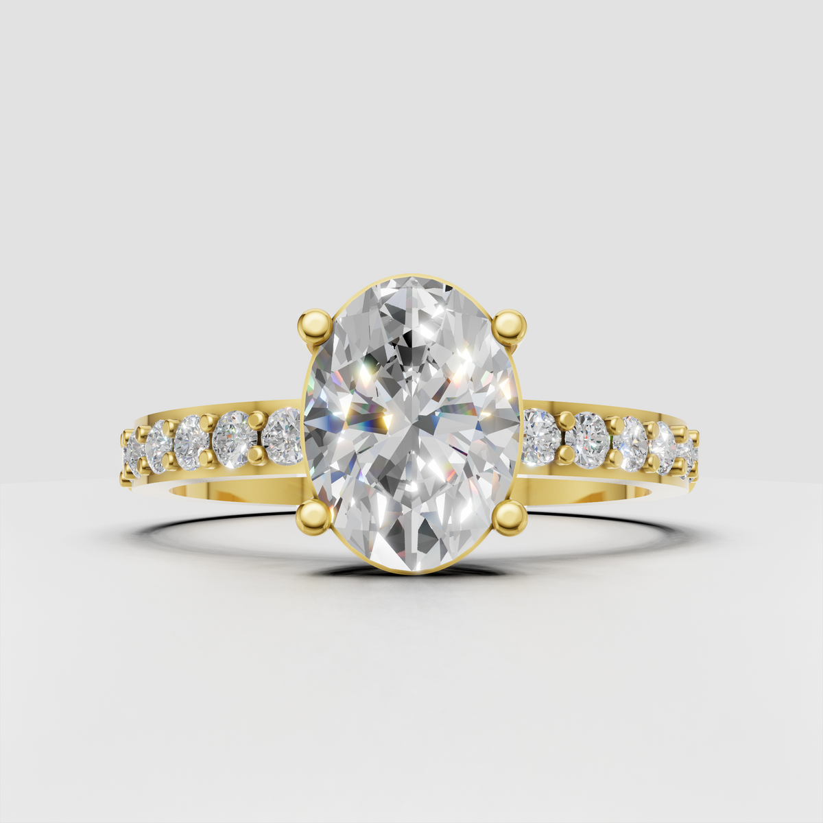Round diamond halo filigree engagement ring with split shank