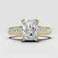 Radiant cut diamond engagement ring in yellow gold