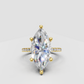Marquise diamond pave vintage engagement ring with prong setting