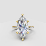 Marquise diamond pave vintage engagement ring with prong setting