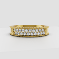 Round diamond eternity band in yellow gold