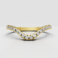 Curved shape Round Diamond Half Eternity Wedding Stackable Band
