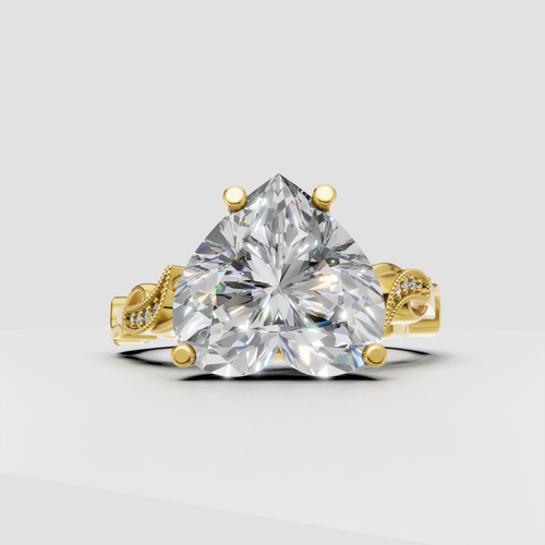 Heart cut diamond vintage infinity split shank engagement ring in gold