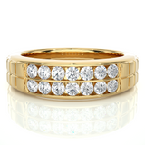 Men’s Lab Diamond Double Row Wedding Band