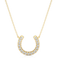 Lucky Horseshoe Lab Diamond Gold Necklace