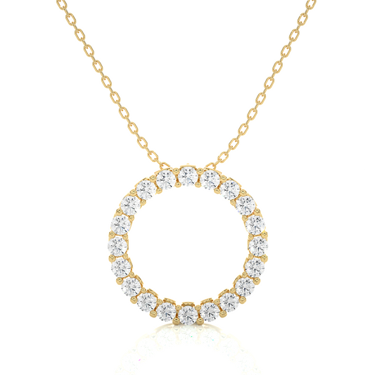 Minimal Circle Lab Diamond Pendant Necklace