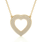 Multi Row Pave Heart Lab Diamond Pendant Necklace
