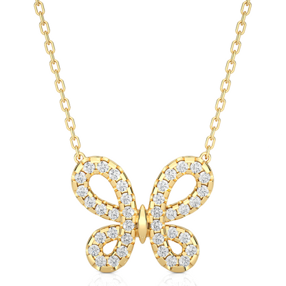 Butterfly Lab Grown Diamond Pendant Necklace