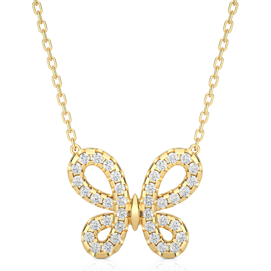 Butterfly Lab Grown Diamond Pendant Necklace