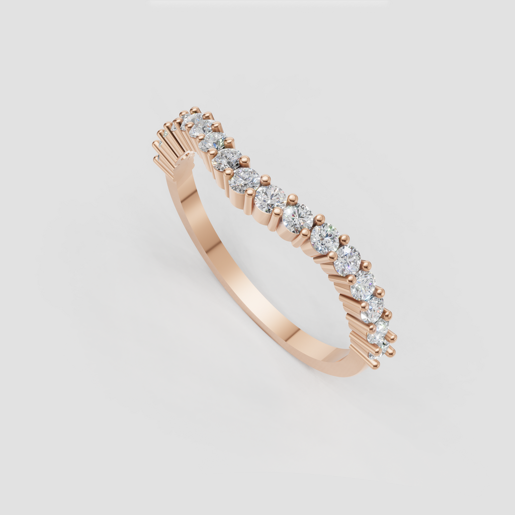 Round diamond eternity-style band with sleek gold shank

