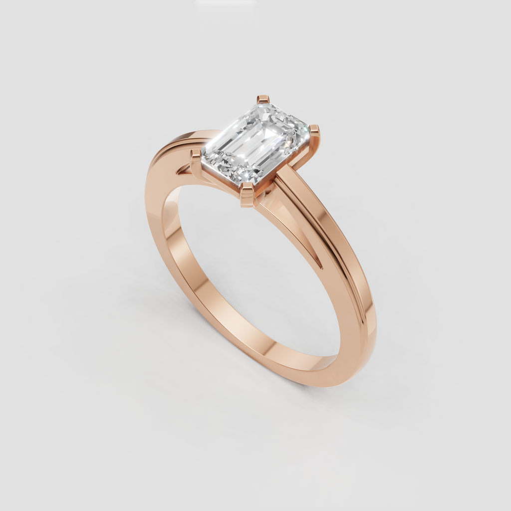Asscher Cut Lab Grown & Moissanite Diamond Halo Engagement Ring - Image 7
