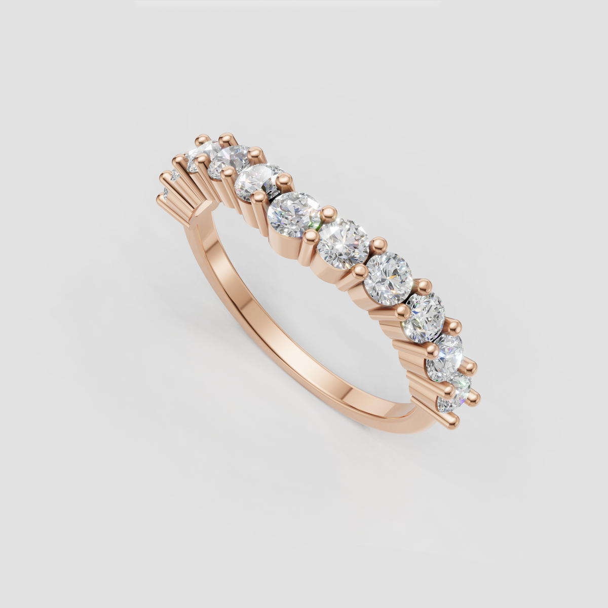 Polished yellow gold round diamond ring
