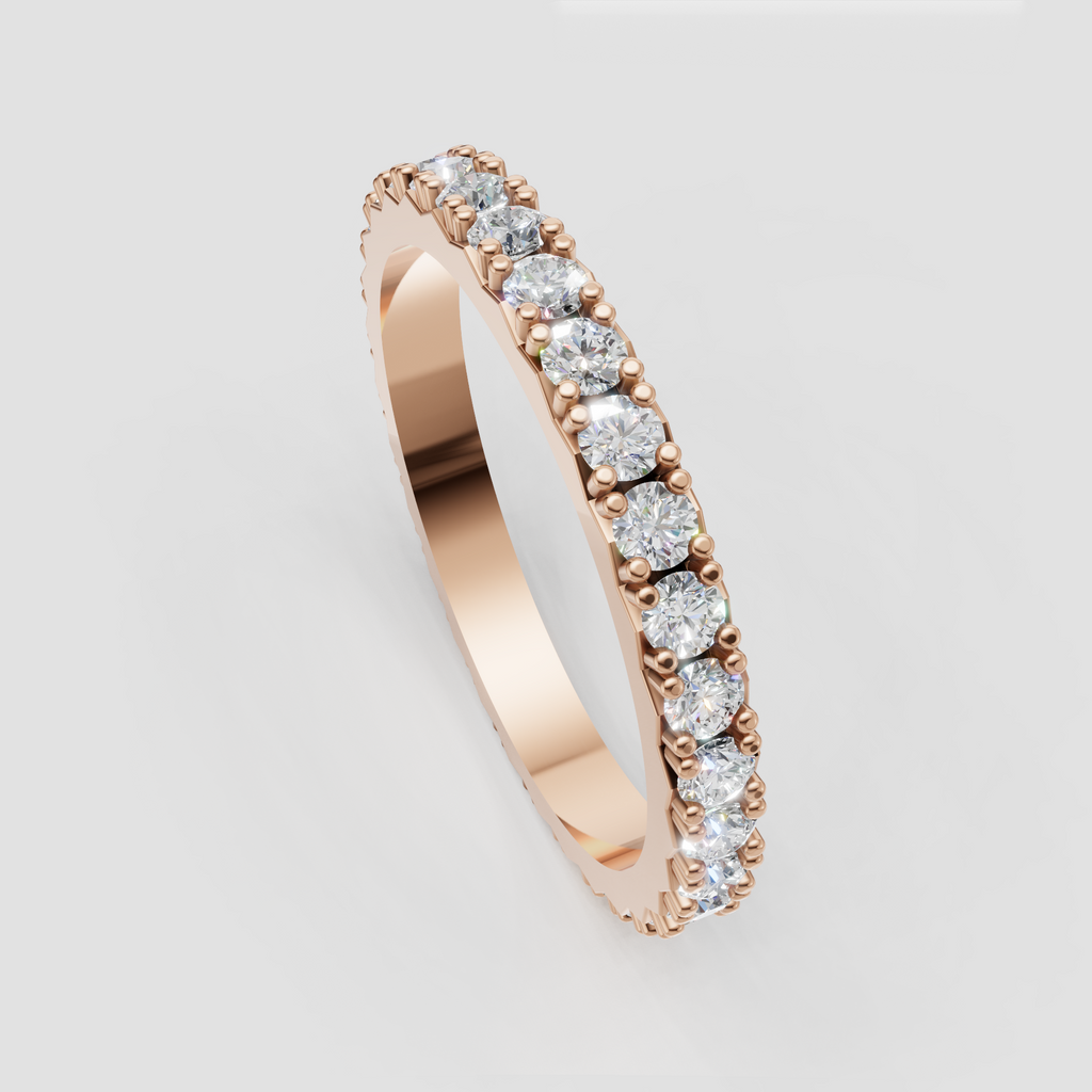 Round diamond anniversary band with full eternity setting