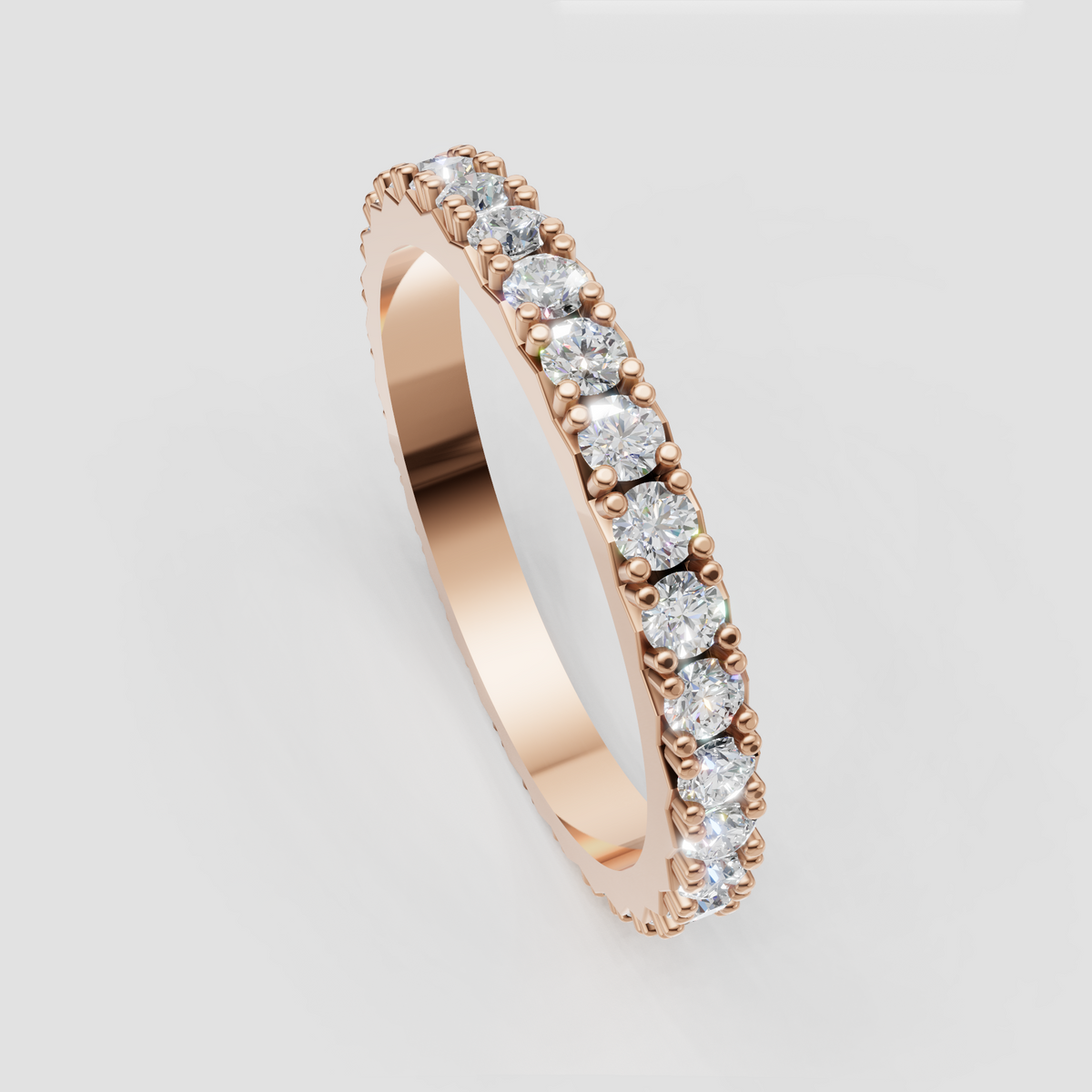 Round diamond anniversary band with full eternity setting
