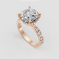Brilliant round diamond ring with intertwined polished band
