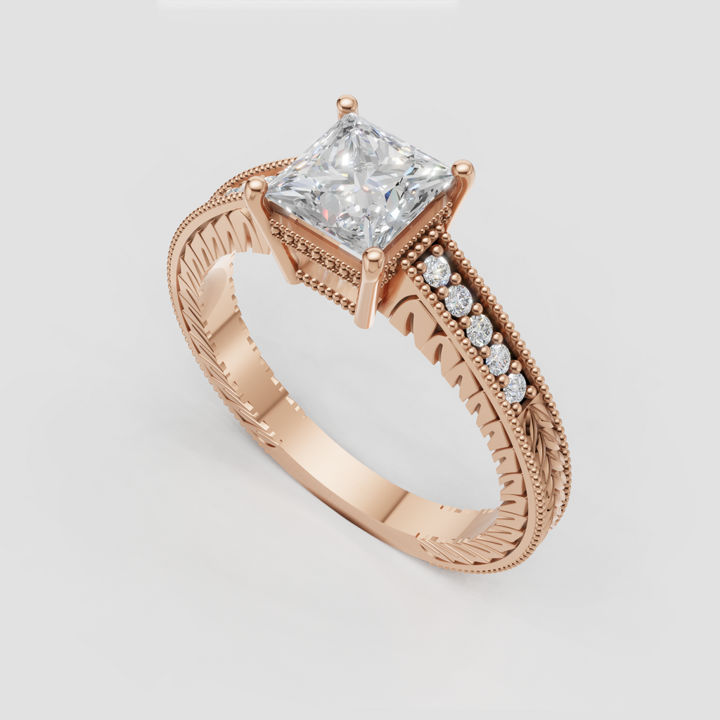 Vintage yellow gold diamond engagement ring