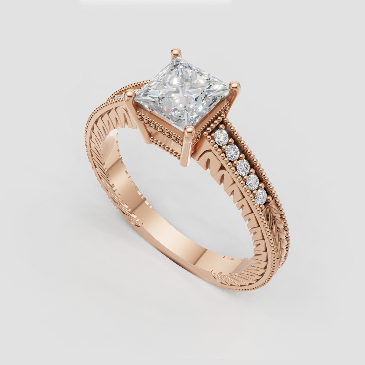 Vintage yellow gold diamond engagement ring