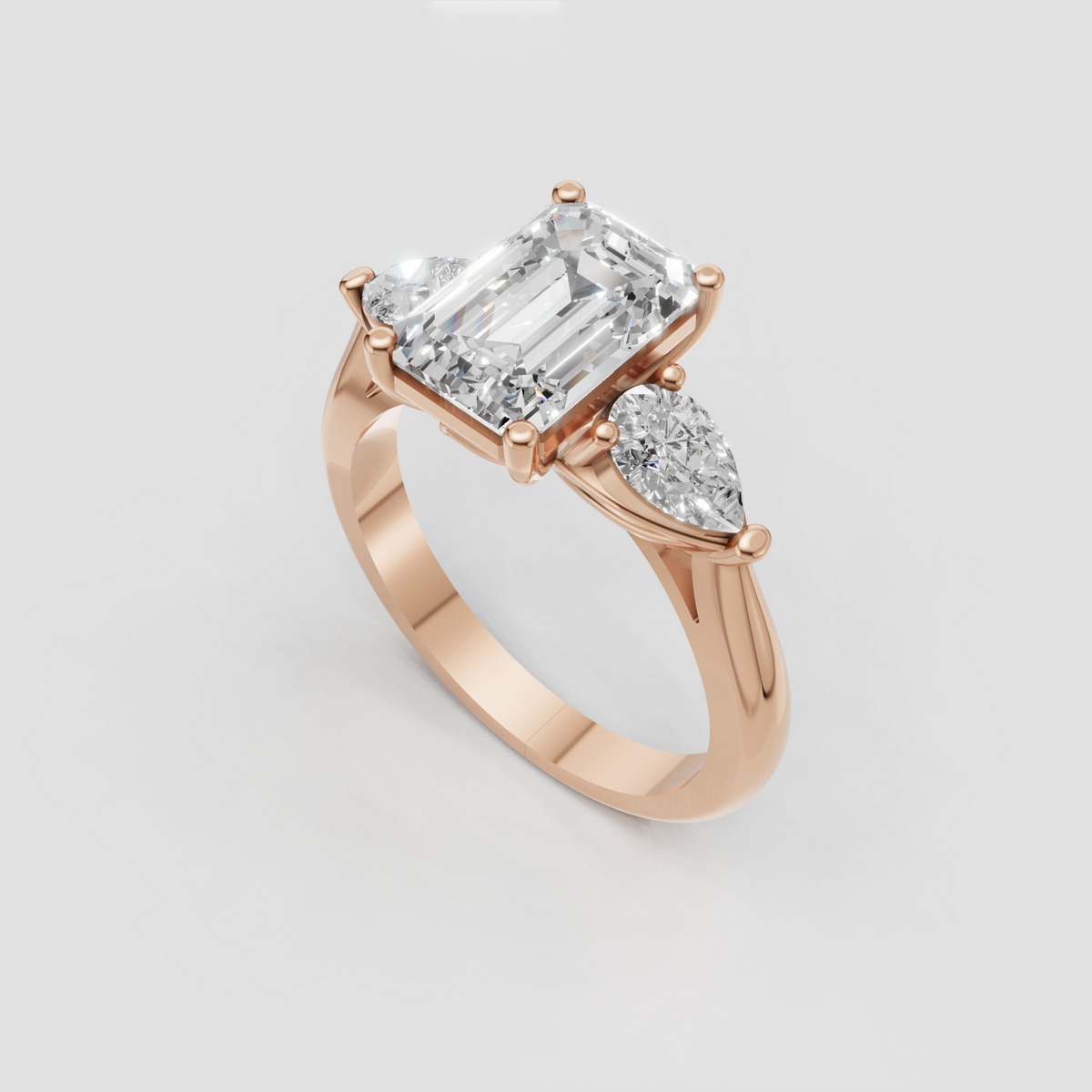 Sophisticated yellow gold emerald diamond engagement ring
