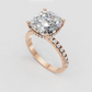 Pear Cut Lab Grown & Moissanite Diamond Halo Engagement Ring - Image 7