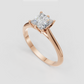 Nature inspired yellow gold solitaire ring