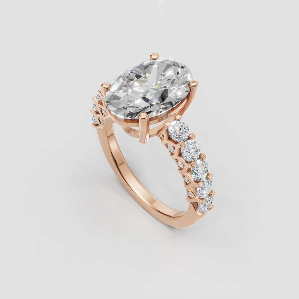 Pear cut diamond ring with four-prong center setting