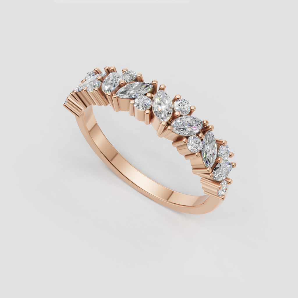 Detailed prong set marquise diamond eternity band